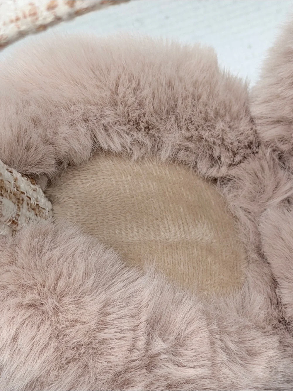 Plush Faux Fur Earmuffs in Blush